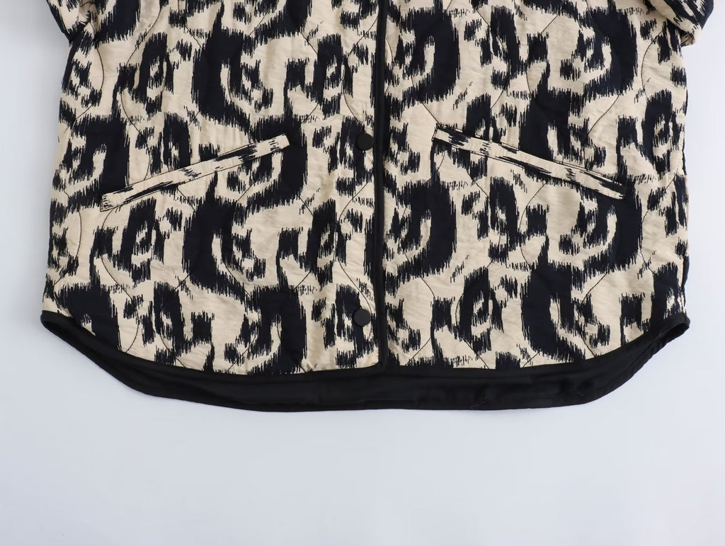 Women two piece sets Animal print Cotton coat+High waiste pants  Autumn Winter womens outifits