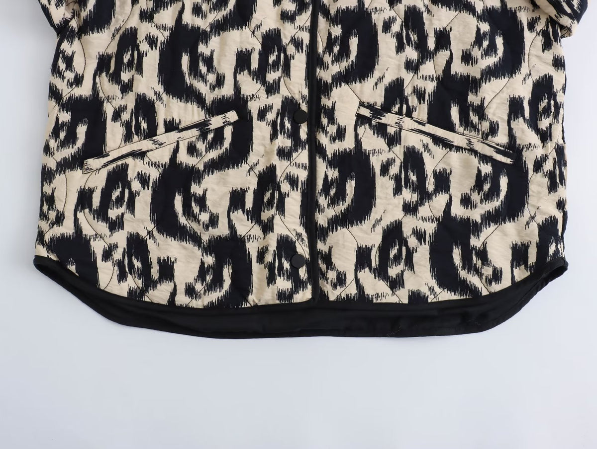 Women two piece sets Animal print Cotton coat+High waiste pants  Autumn Winter womens outifits