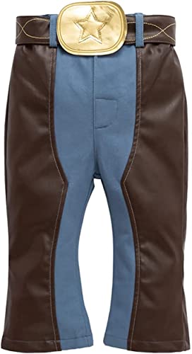 stylesilove Toddler Boys Blue Western Cowboy Vest, Pants, Hat, Red Bandana and Belt 5pcs Outfit