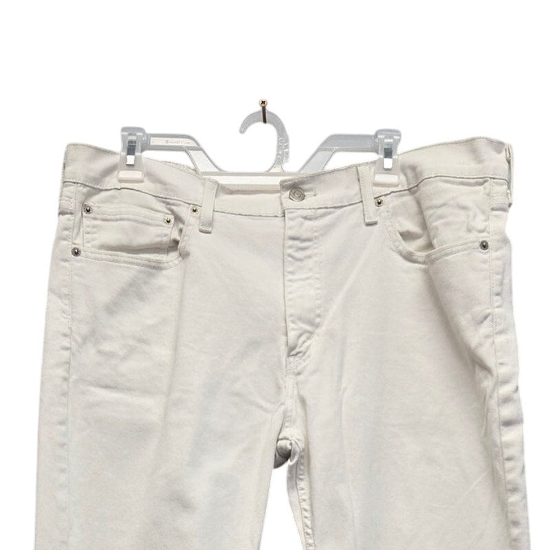 Levi Strauss & Co Mens 38X32 White Slim Fit Cotton Elastane Denim Jeans