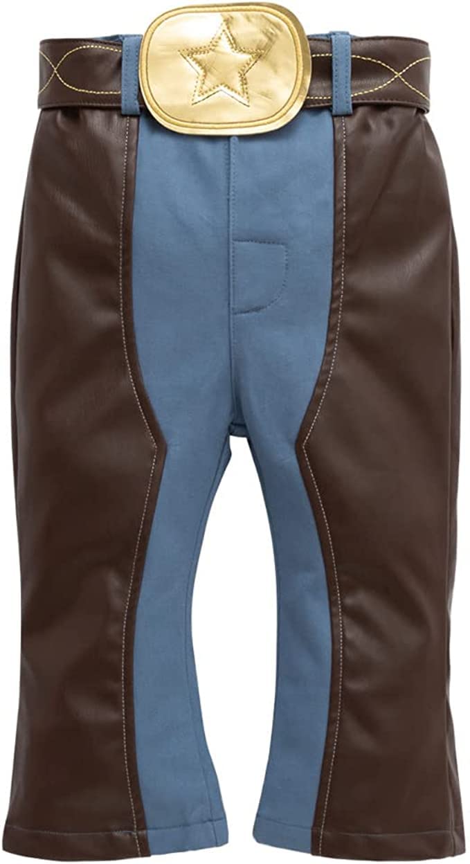 stylesilove Toddler Boys Blue Western Cowboy Vest, Pants, Hat, Red Bandana and Belt 5pcs Outfit