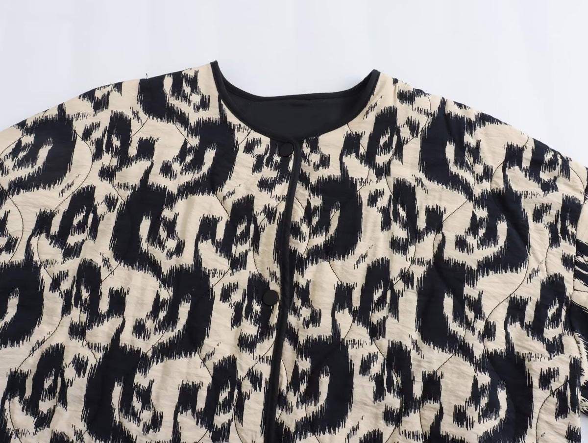 Women two piece sets Animal print Cotton coat+High waiste pants  Autumn Winter womens outifits