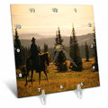 3dRose TDSwhite – Horse Equine Photos - Western Horse Under Saddle - Desk Clocks (dc_285550)