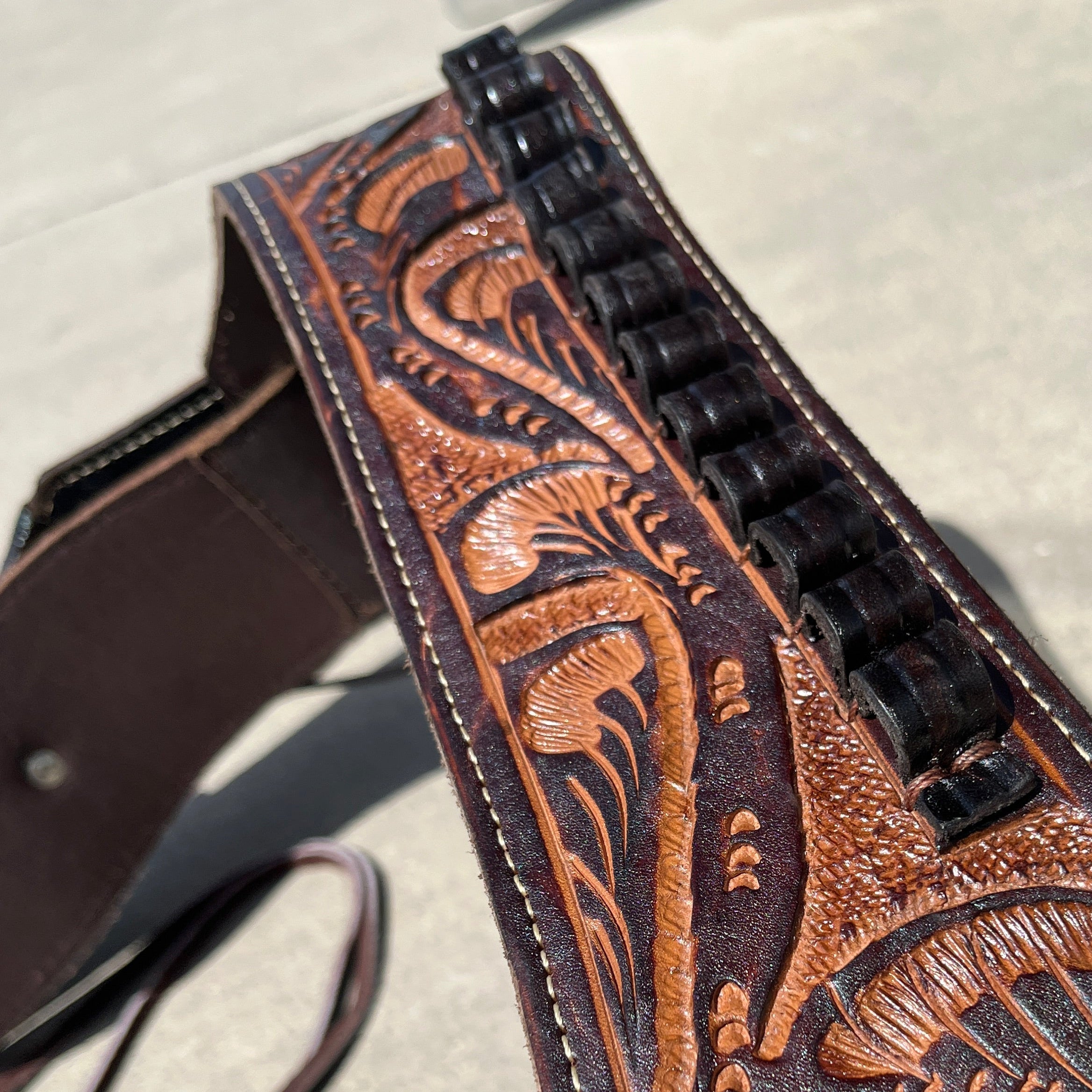 Double Western Holster & Belt 44 45 Cal - Brown