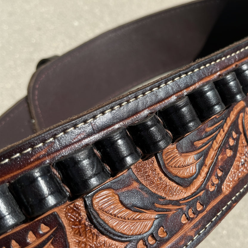 Double Western Holster & Belt 44 45 Cal - Brown