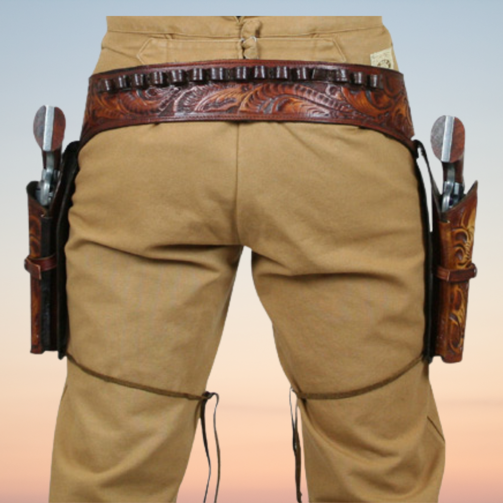 Double Western Holster & Belt .22 Cal - Brown