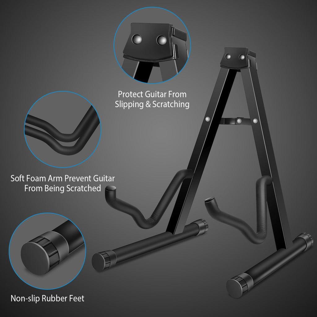Guitar Stand A Frame Foldable Guitar Holder Portable Mount For Acoustic Electric Classical Guitars Violin Ukulele Bass Banjo