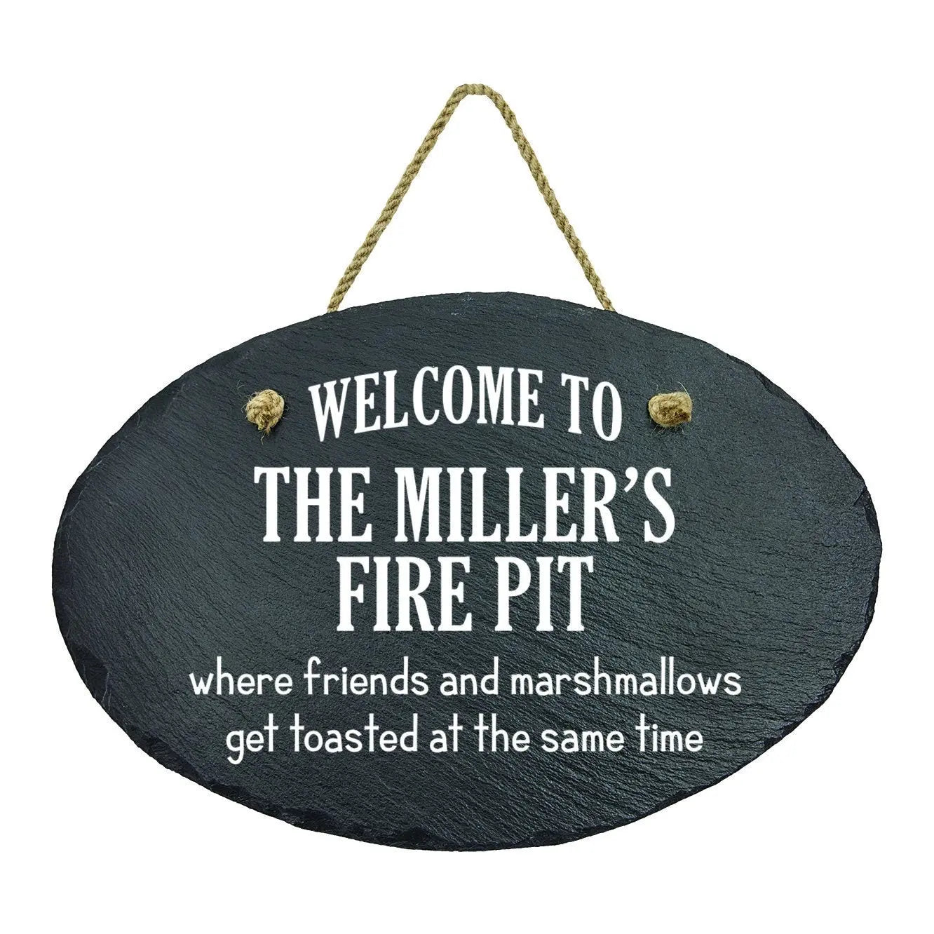 Slate Fire Pit Sign - Custom fire pit signs - Patio Deck Backyard Decor